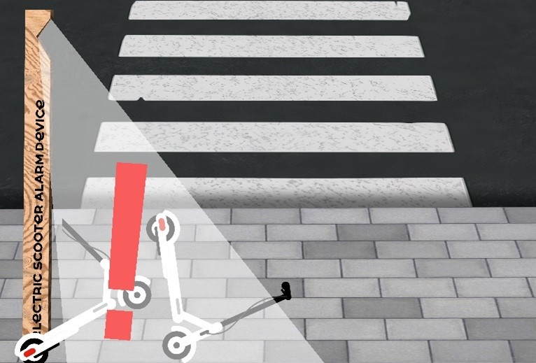 전동 킥보드 불법 주차 감지 콘셉트 이미지